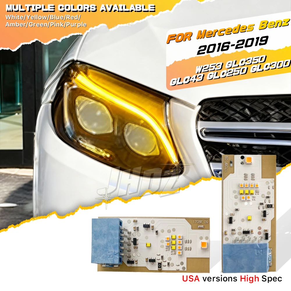 

Yellow White Angel Eyes DRL LED Boards For Mercedes Benz W253 GLC Class GLC250 GLC220 GLC200 GLC300 LED Headlight A2539066700