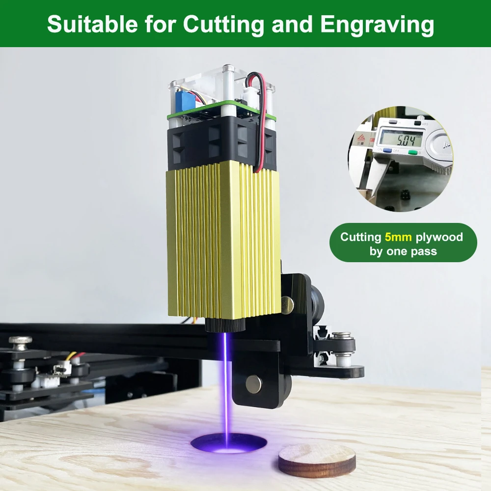 LASER TREE 450nm 5W 4W cabezal láser de enfoque ajustable para CNC, grabador láser, cortador, herramientas y accesorios de carpintería