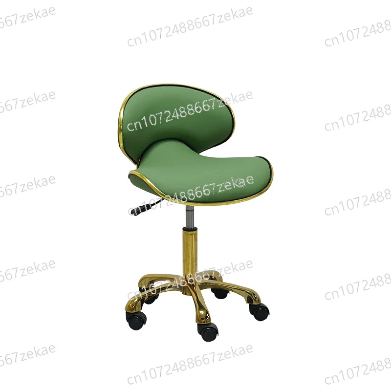 New Product Grey Leather Gold Plated Barbershop Chair
