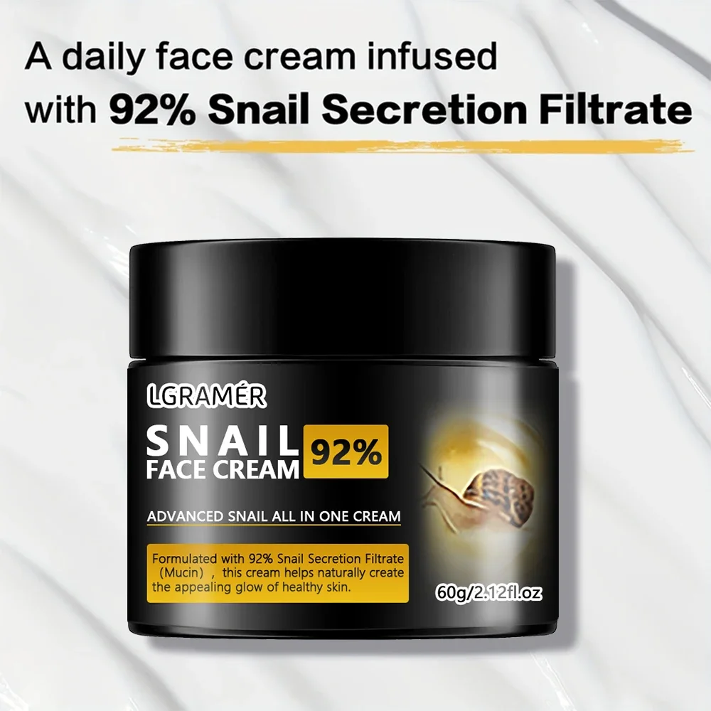 Snail-Anti Rugas Creme Hidratante para o Rosto, Colágeno, Nutriir, Reparar, Danificado, Levante, Firme, Suave, Brilhante, Clareamento, Cuidados com a pele