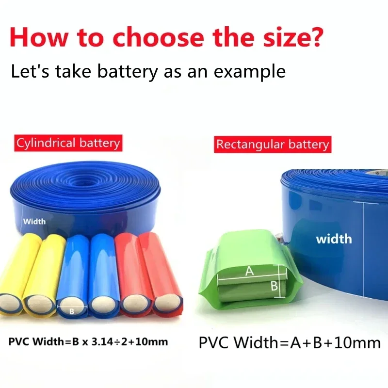 Width 320mm ~ 500mm Eco-Friendly PVC Heat Shrink Tubing Blue & Black Colors Wire Insulation Cable Protection Sleeveing Wrap