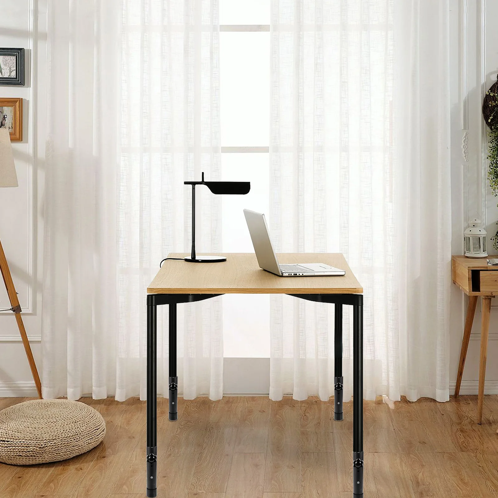 

4Pcs Table Height Extender Metal Table Leg Extender Adjustable Desk Legs Replacement Furniture Leg for Workbench Dining
