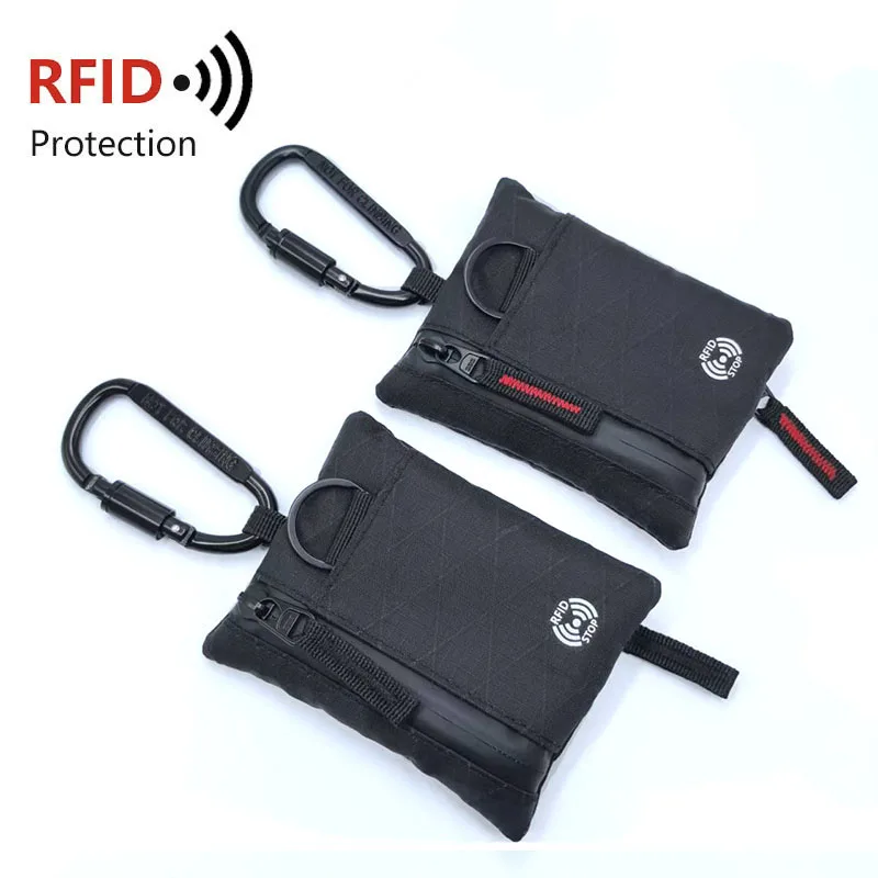 محفظة رجالية بحجب RFID متعددة الوظائف وحامل بطاقات بمشبك نقود ومحفظة للعملات المعدنية ومنظم بطاقات البنك التكتيكية للسفر في الهواء الطلق