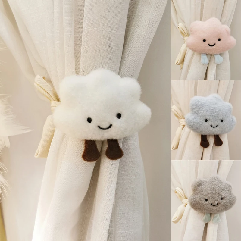 Kids Room Curtain Strap Decor Bear Hanging Curtain Strap Cartoon Doll Curtain Strap Cute Cloud Shape Curtain Buckle Clip