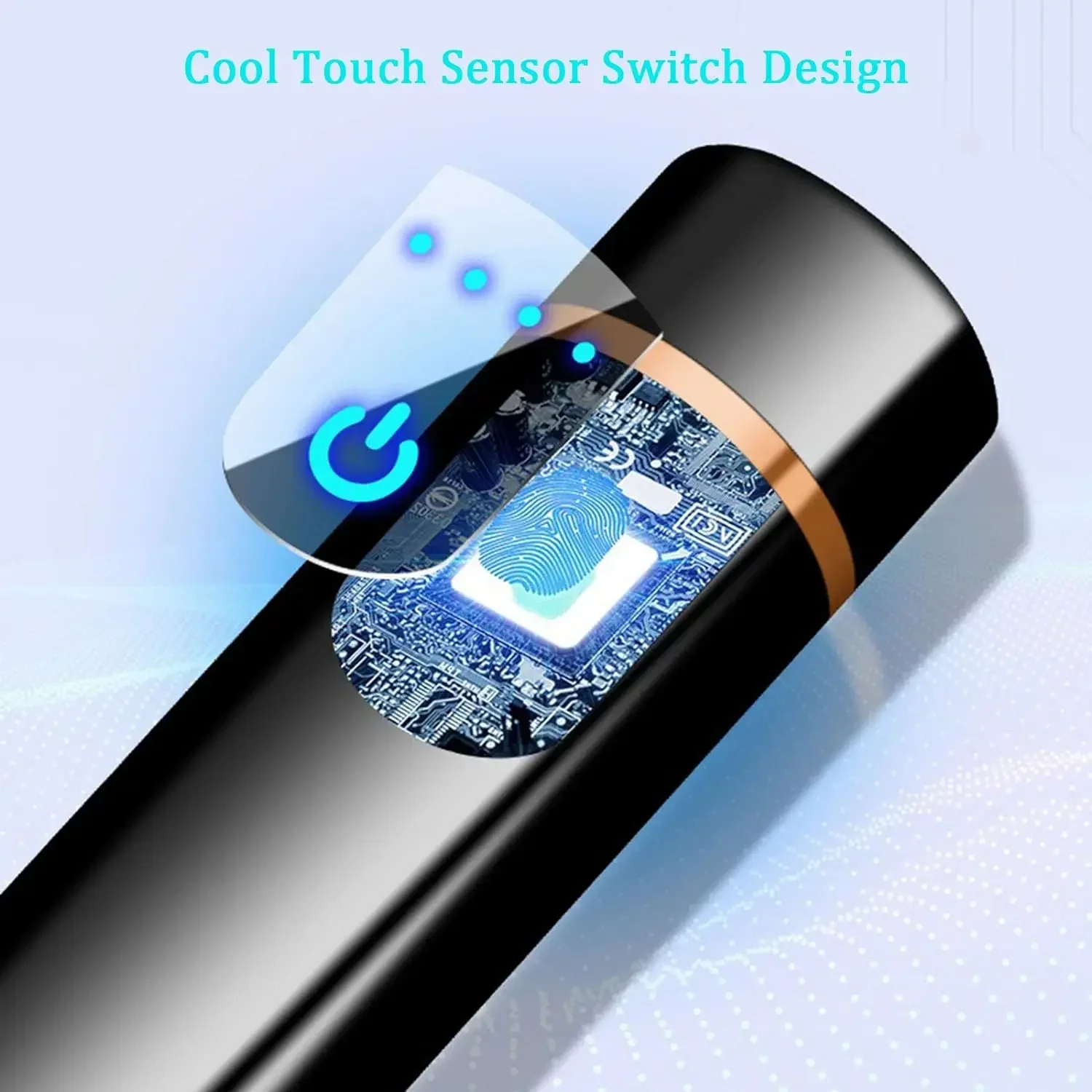 Mini Cylindrical Strip Electronic Tungsten Wire Lighter ,USB Rechargeable Flameless Lighters, Smart Fingerprint Ignition Gift