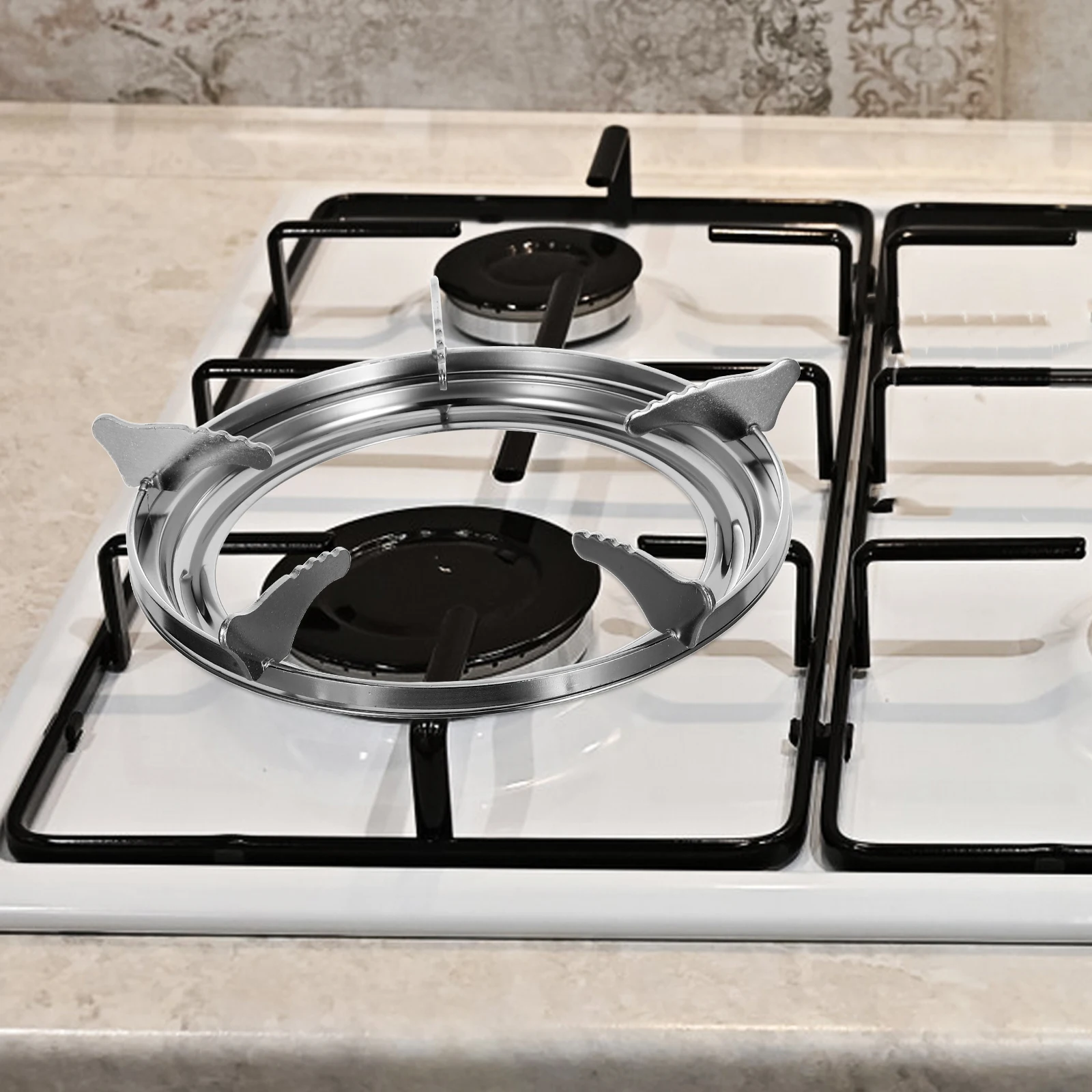 1 Set Cast Iron Gas Stove Wok Rack Stand Holder Drip Pan For Stable Cookware Support High Temperature Resistant Nonslip Kitchen