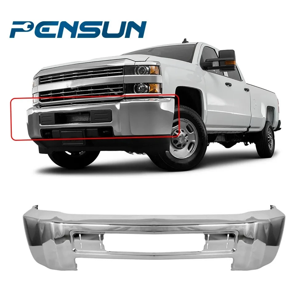 

Manufacturer Production Steel Bumper With Chrome Front Bumper W/O Fog Hole For2015-2019 For Chevy For Silverado 2500 3500 HD