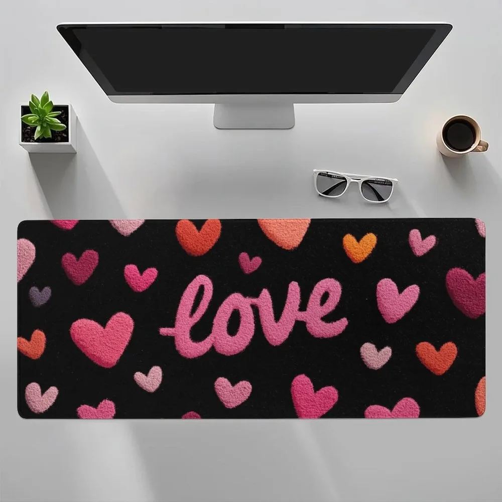 

Симпатичный игровой коврик для мыши в форме сердца, увеличенного размера, с гладкой поверхностью и резиновой основой