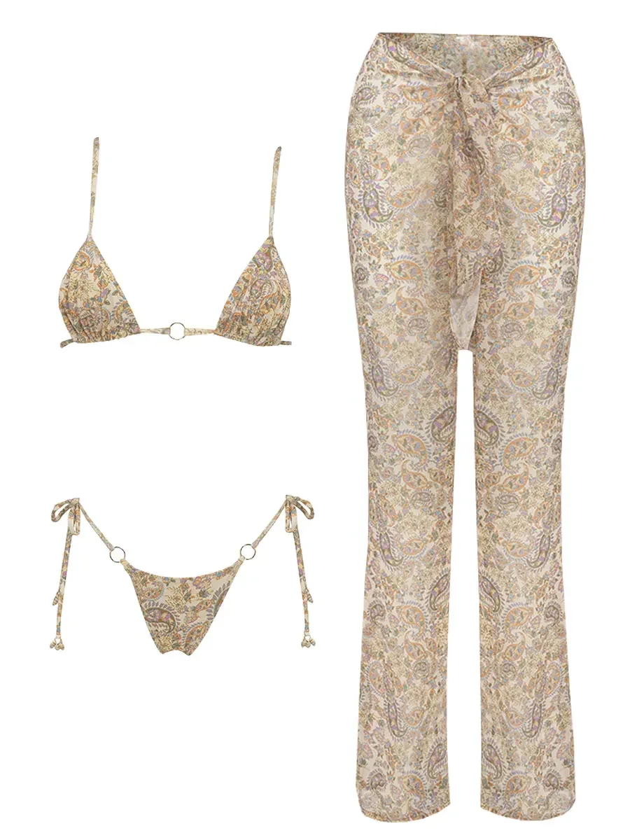 2026 Elegantes schwarzes Bikini-Set mit transparenter Hose, Strandmode im urbanen Stil, weiße Wand, leicht und atmungsaktiv, Sommerstrand