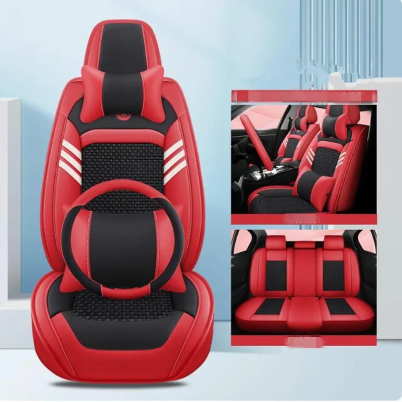 

Best quality, Front and back car seat covers + Steering wheel cover for KIA Forte 2025-2010 breathable seat case seat cushion