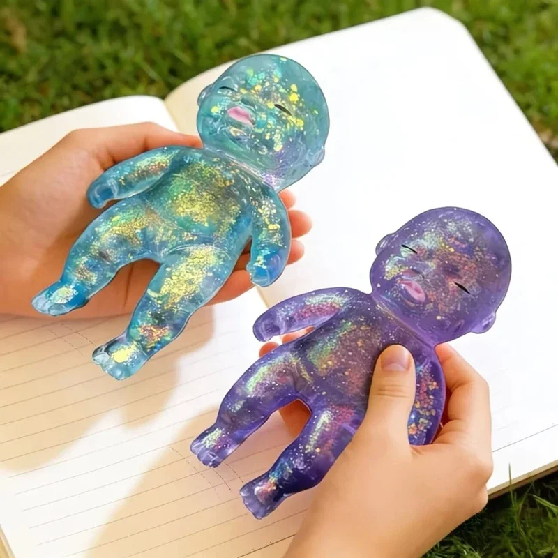 Anti-Stress-Quetschspielzeug in Niedlicher Babyform, Stressabbau-Spielzeug, Glänzendes Dehnbares Baby-Spielzeug mit Langsamer Aufstiegshöchse, Geschenk für Freunde 2026 – Detail 3