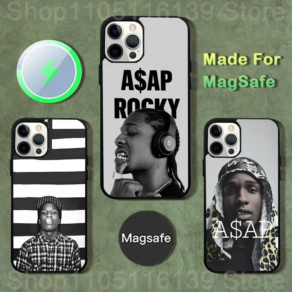 

A-A$AP R-Rocky Rapper Phone Case For iPhone 17,16,15,14,13,12,11,Pro,Max,Plus,Mini,SE4,E Magnetic Magsafe Wireless Charging