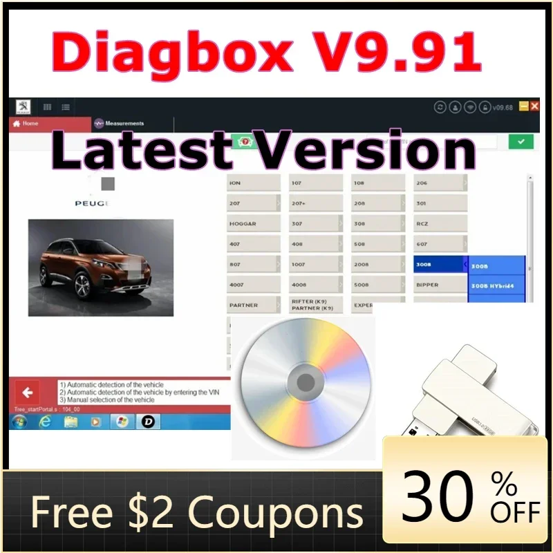 2025 Newes Full Update Diagbox V9.91 for Lexia3 PP2000 Diagbox 9.91 for Citroen for Peogeot Diagnostic Tool Diagbox Auto Program