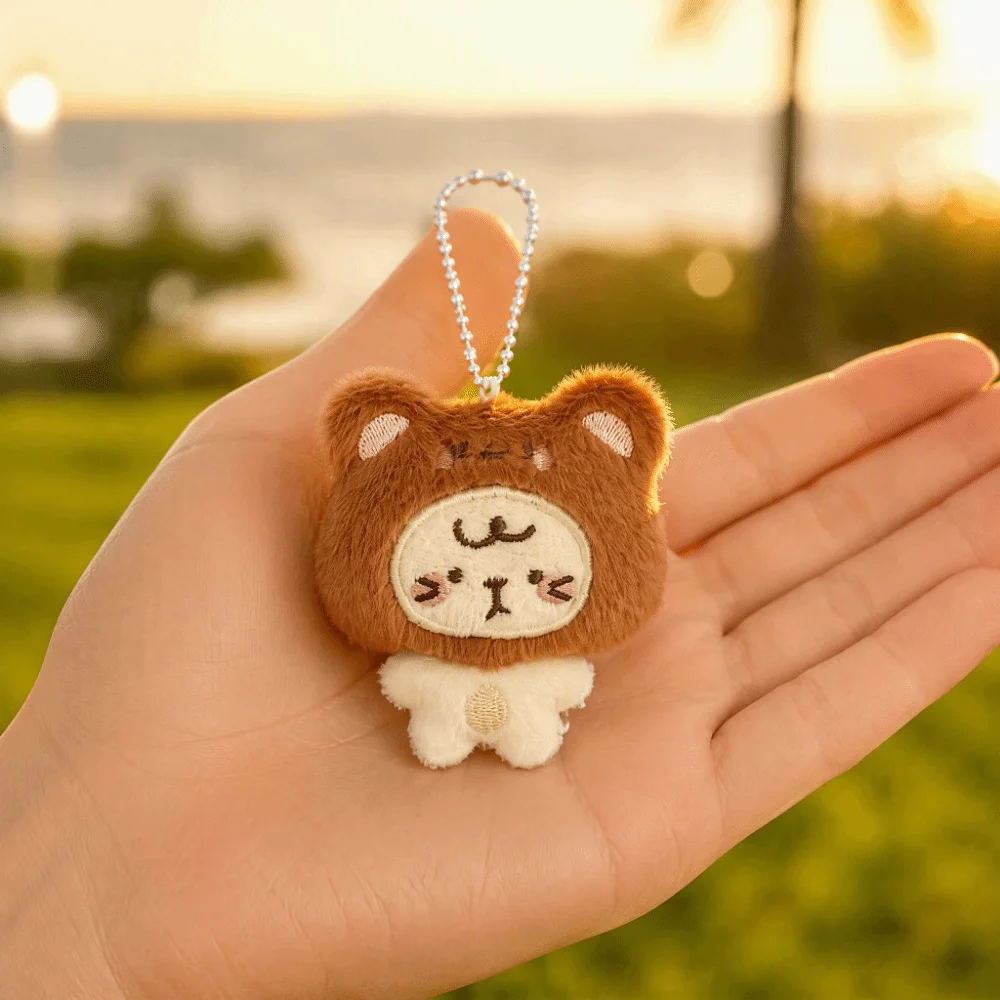 Cartoon Headgear Cat Figurine Pendant Hanging Ornament Gift Keyring Pendant Multicolor Keychain Decoration Backpack Decoration