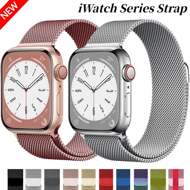 Milanese Loop for apple watch band 44mm 40mm 45mm 41mm 42-38-44 mm strap ultra 2 49mm metal bands iwatch series 9 8 7 6 SE 5 4 3