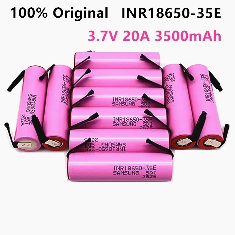 

18650battery 100%Original 3500mAh 20Adischarge INR18650 35E INR18650-35E 18650 Li-ion 3.7V Battery Rechargeablebattery+DIY Nicke