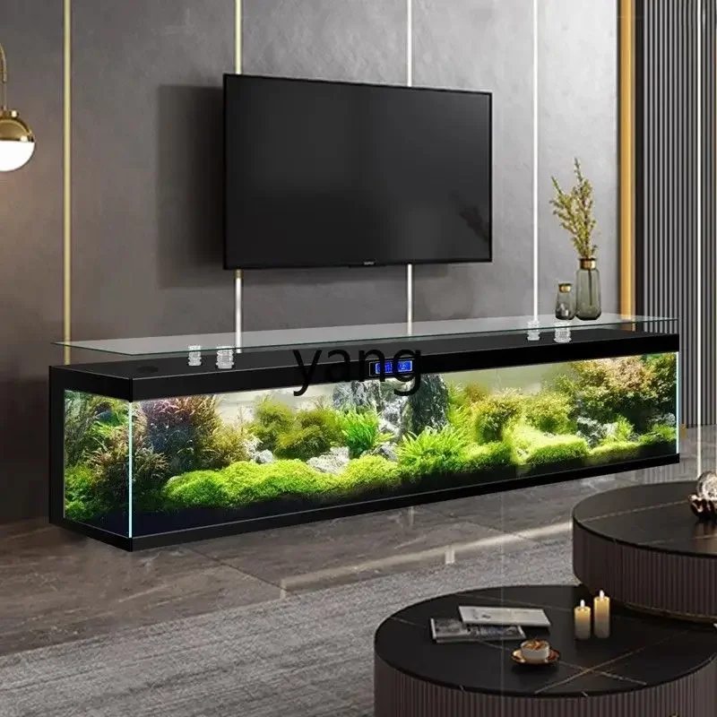 LH new TV cabinet fish tank ultra-white square aquarium custom living room household water-free