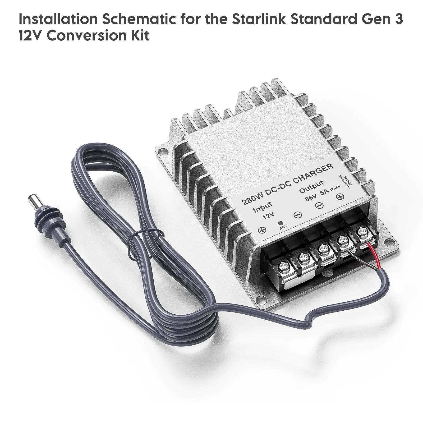 EDUP SK0088 Zestaw konwertera napięcia Starlink Gen 3 Router Booster Kit 280W DC-DC kompatybilny z routerem Starlink Gen 3
