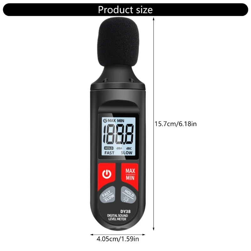 Professional Noise Leveling Meter with Data Storage Advanced Sound Leveling Analyzes ABS for Workplace & Public Space Safe