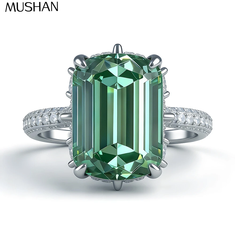 

MuShan Jewelry 925 Sterling Silver Ring Wedding Band High Carbon Diamond Party Cocktail Valentine Gift Women Rings Fine Jewelry
