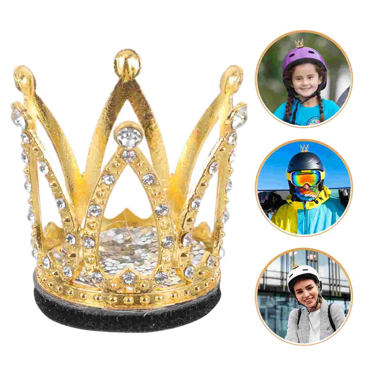 Crown Decoration Women Accessory for Bike Decorate Motorcycle Accessories Metal Rhinestone Toddler