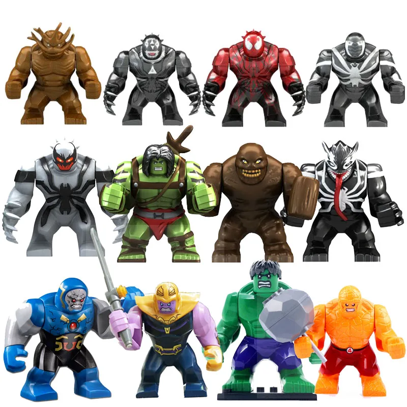 

Marvel Action Figure Mini Block Man Superhero Hulk Venom Thanos Iron Man Children's Combination Block Toy Birthday Gift