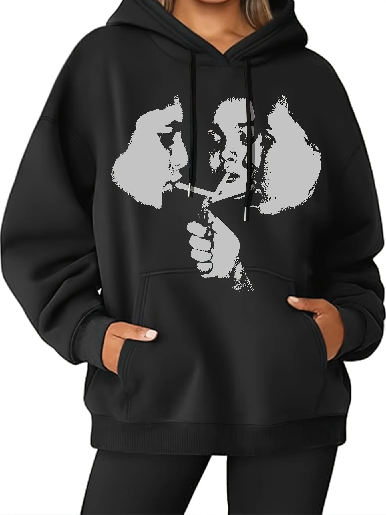 

Artistic Portrait Graphic Printing Autumn and Winter Cotton Hoodies for Men and Women Leisure Outdoor Street Sports Training