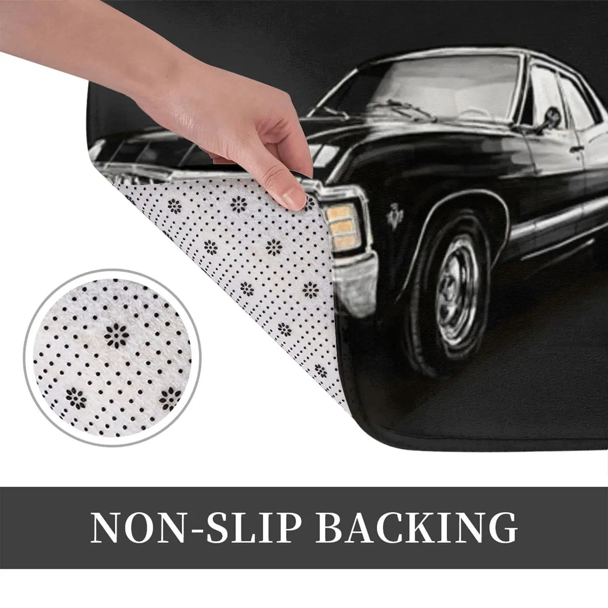 Supernatural TV Impala 1967 Doormat Kitchen Entrance Home Floor Mat Anti-slip Carpet Rug for Bathroom Footpad Mats