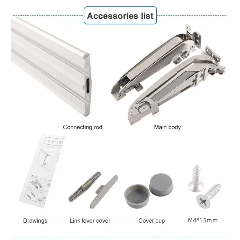 Soft Closing System Lateral Sliding Bus Concealed Vertical Sideway Cupboard Doors 180 Degree Opening Angle Cabinet Hinges