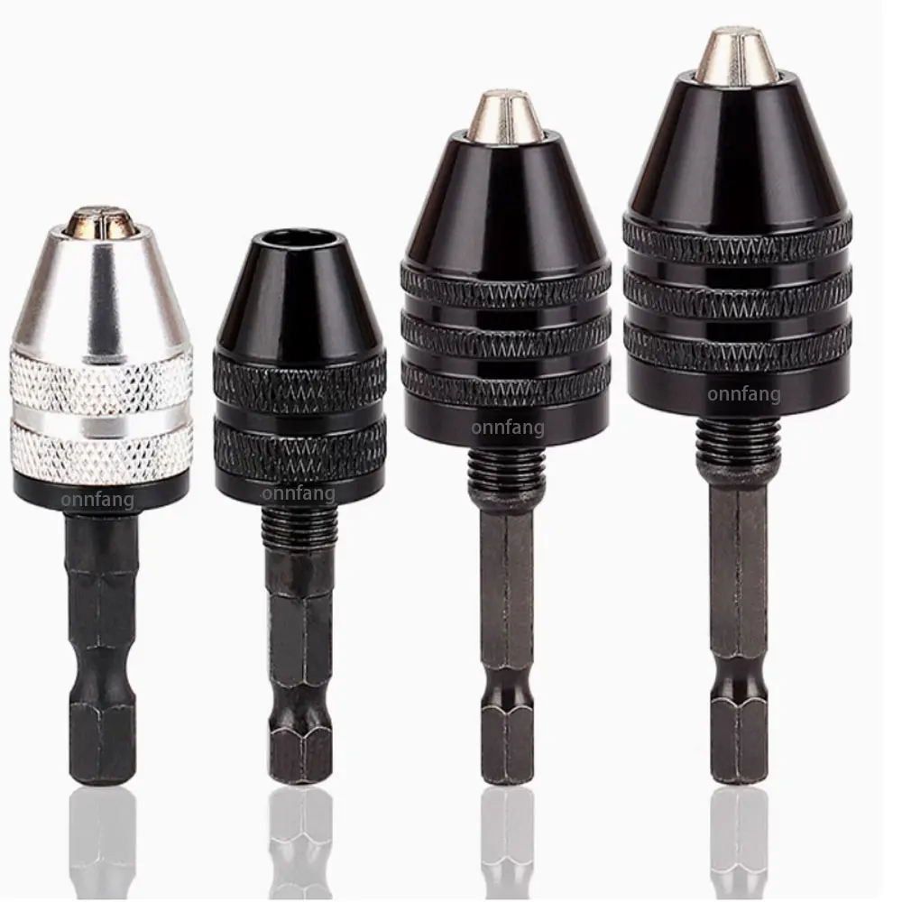 

Quick Change Hexagonal Shank Drill Chuck Three Jaw Self Centering Chuck Drill Electric Mill Clamping Tool 1/4inch 0.3-3.6/6.5mm