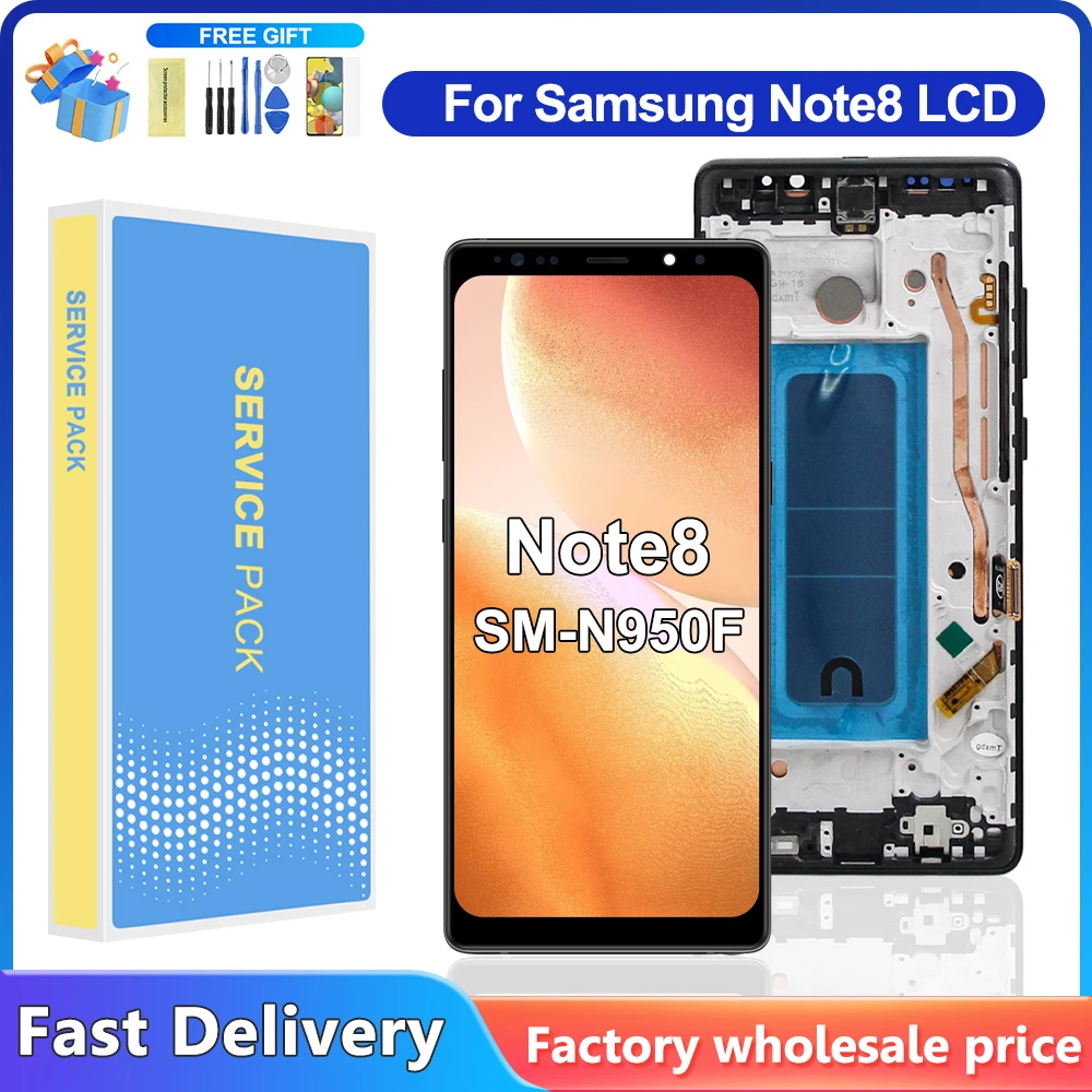 tft高品質note-8ディスプレイスクリーン（フレーム付き）samsung-note8-n950f-n950u-n950w-lcdディスプレイタッチスクリーンデジタイザーアセンブリ用