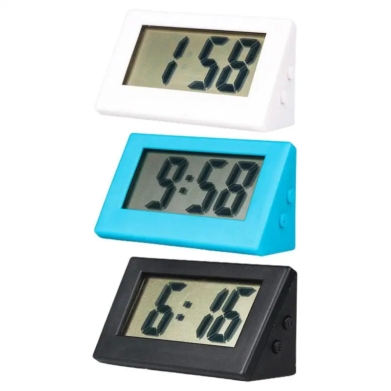 Mini LCD Digital Clock Bedroom Simple Small Electronic Watch Portable Old Man Big Word Table Student Exam Electric Alarm Clock