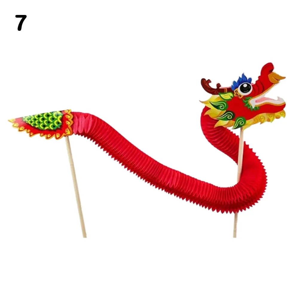 High Quality DIY Dragon Craft 3D Paper Chinese New Year DIY Dragon Decor Kids Toys Three-Dimensional Pull Flower