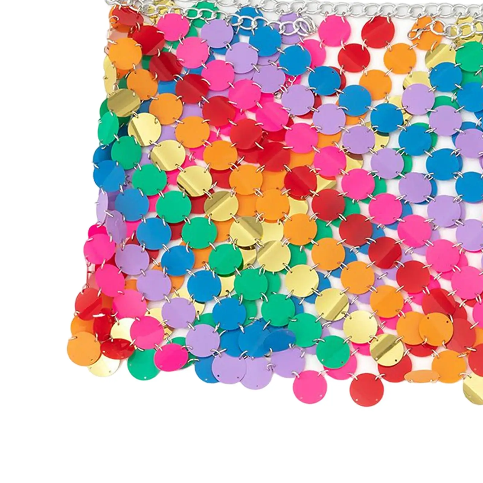Metal Sequin Skirt Body Chain Jewelry Hollow Out Bling Costume Accessories Hip Scarf for Summer Beach Rave Festival