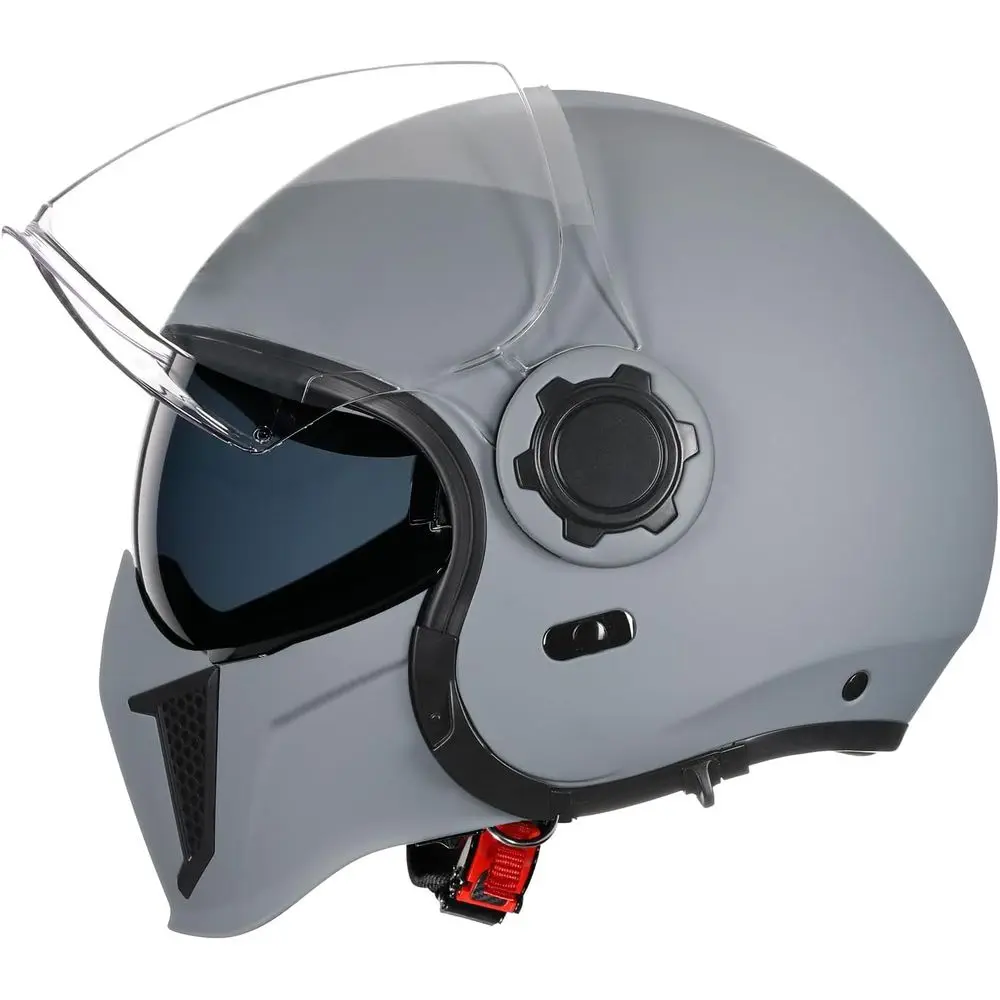 خوذة موتوكروس ثنائية القناع للرجال والنساء مع واقي من الشمس، معتمدة من وزارة النقل، رمادي، كبير #4