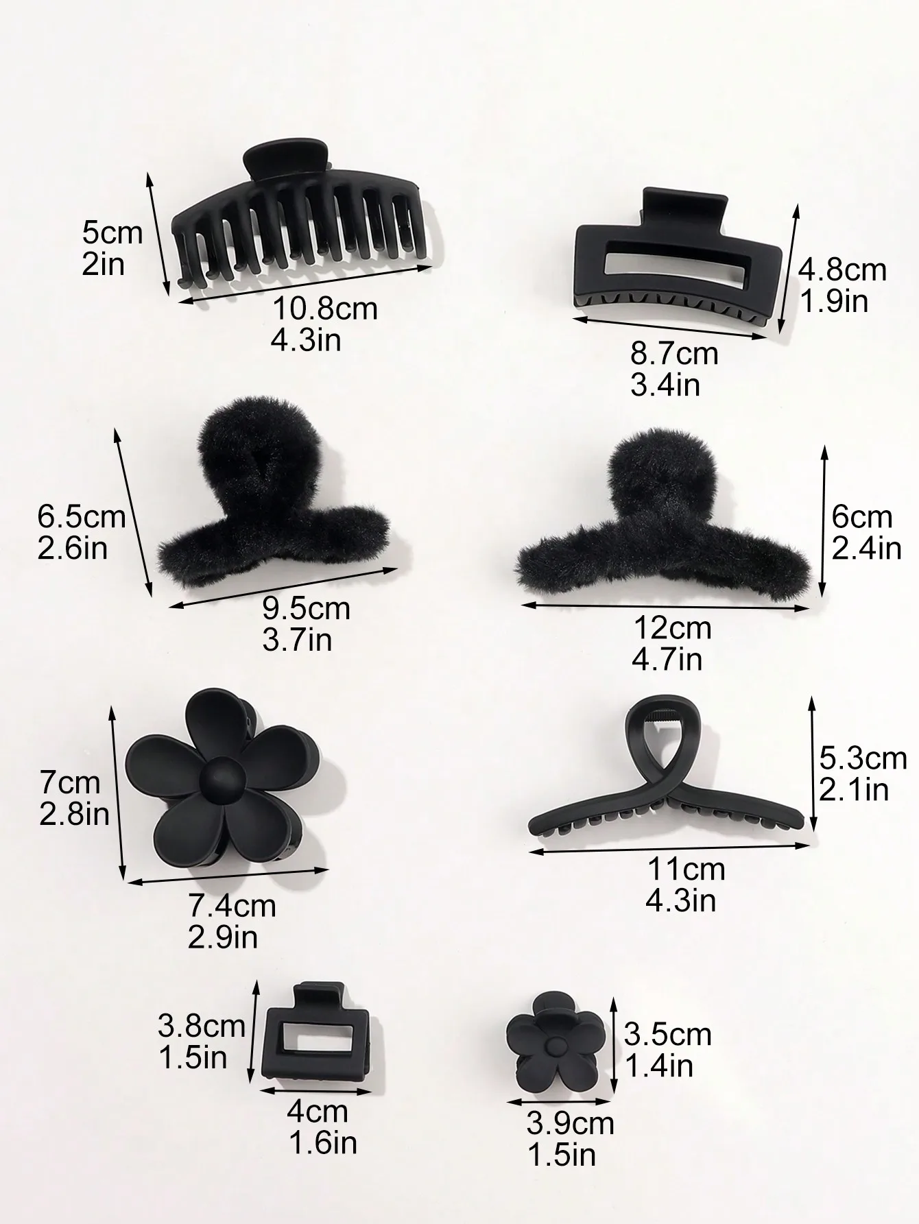 8 Stück Herbst-Winter-Rosa-Mode-Haarschmuck für Frauen, 4,9 Zoll große Haarklammern, matte Bananenklammer, starker Halt, Kieferklammer – Detail 21