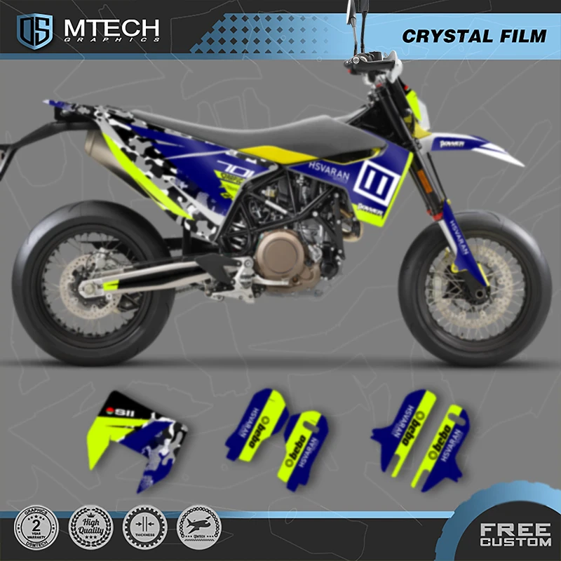 

DSMTECH Custom Team Graphics Decals Stickers Kits for Husqvarna Decal 15-20 701 SUPERMOTO ENDURO 2015-2017 2018 2019 2020 005