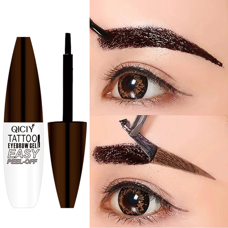 Abziehbare Augenbrauen-Tönungsmascara Langanhaltend Wasserfest Natürliches Braunes Augenbrauengel DIY Augenbrauen-Tattoo Abziehbare Augenbrauenfarbe Make-up