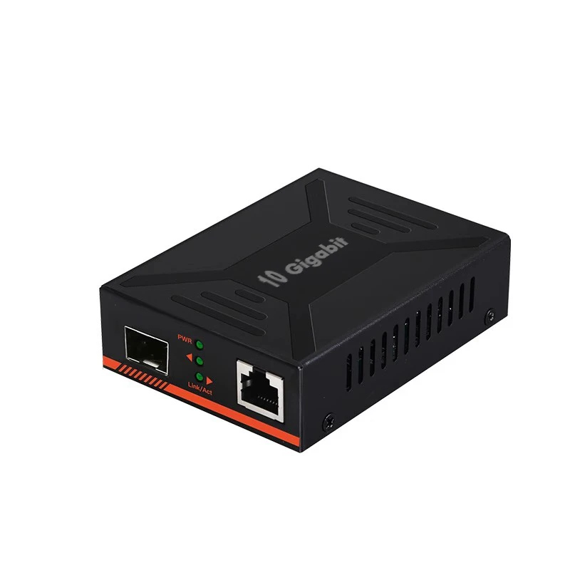 10 Gigabit Optical Fiber Transceiver-SFP 1F1T Adaptive RJ45 Port 100M/1G/2.5G/5G/10G Photoelectric Converter SFP Media Converter