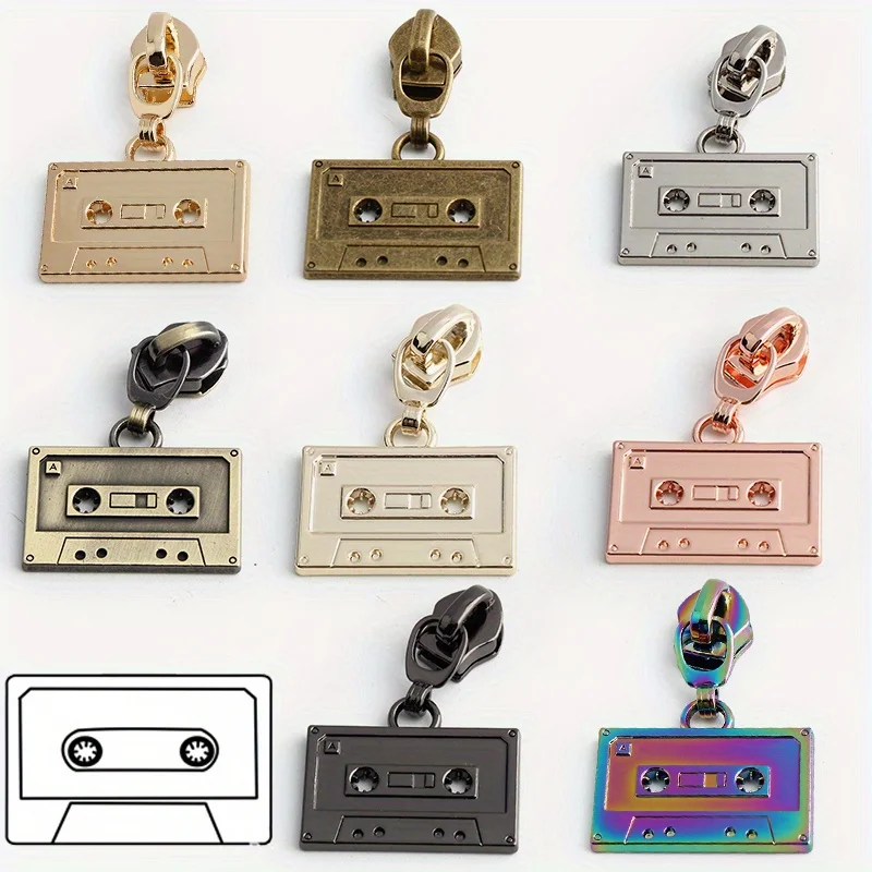 

5PCS 42mm video game tape 5# nylon tooth metal pull tab suitable for DIY handbag head jacket bag detachable zipper accessories