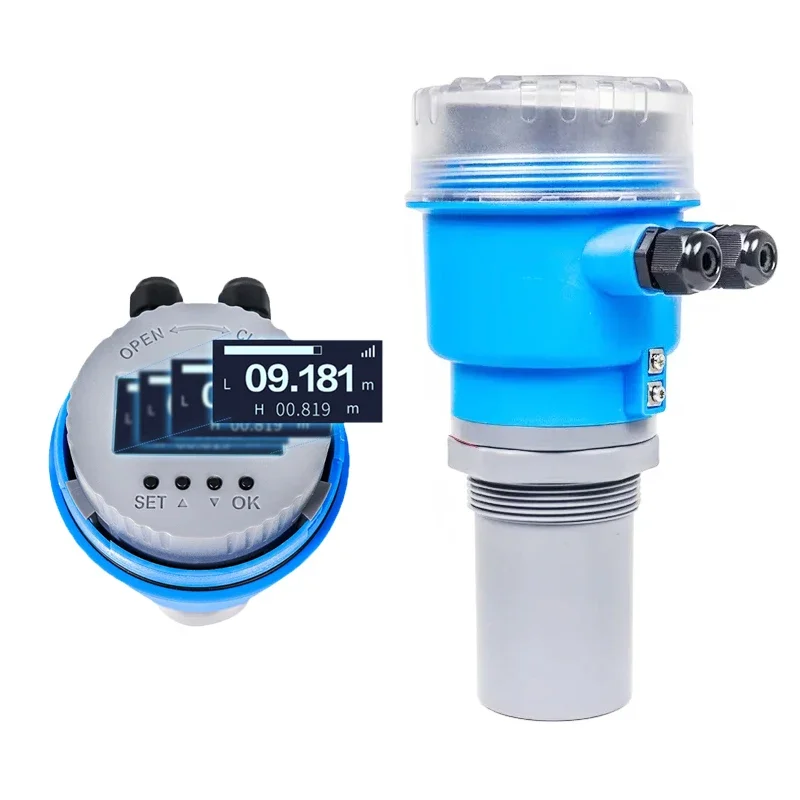 Ultrasonic Level Gauge Measure the water level of the 0-20M Water Tank Deep Well River Channel 4-20mA RS485 Output Level Sensor