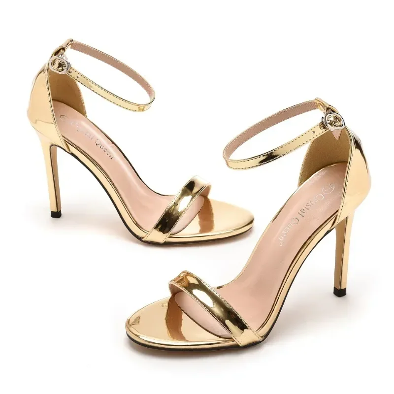 Summer Fashion Sandals Women Sexy PU 10.5CM Thin Heels Buckle Strap Sexy Concise Women\'s Party Dress Sandals High Heel