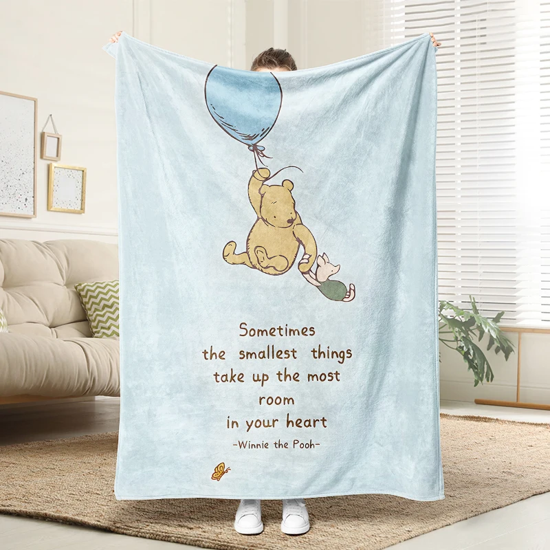 

Disney Winnie The Pooh Quote Blanket Soft Plush Throw Sofa Bed Warm Blanket Kids Adults Gift Home Decor