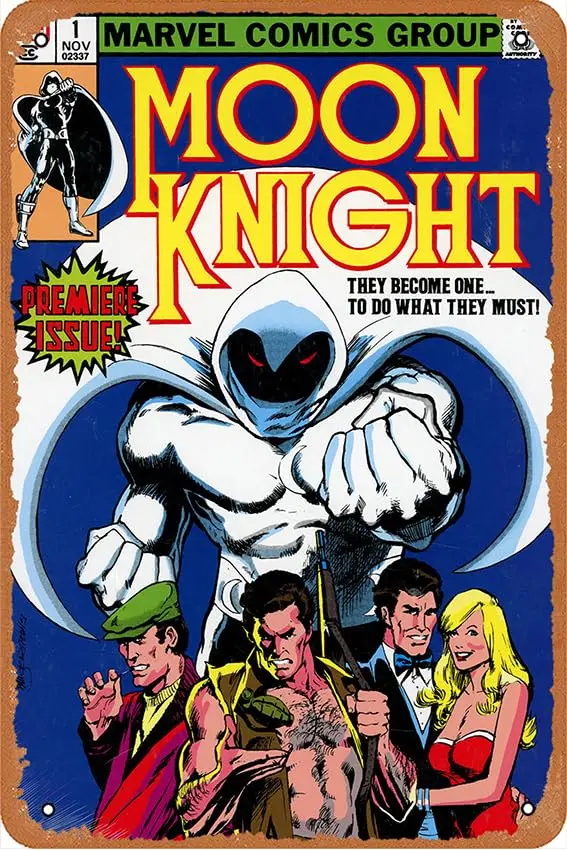 Moon Knight #1 (Facsimile Edition) Comics Poster Retro Metal Tin Sign Wall Home Wall Art Metal Tin Sign,cave,bar,Club,Home Wall