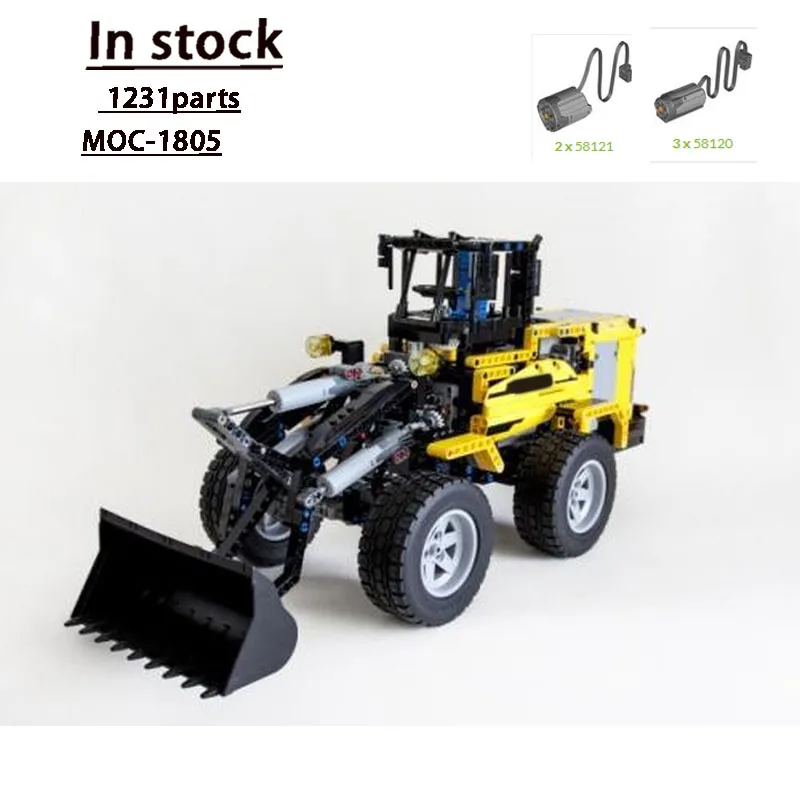 MOC-1805 Classic New Front Excavator Building Block Model, 1231 Pieces, Birthday Gift Construction Toy for Boys and Children