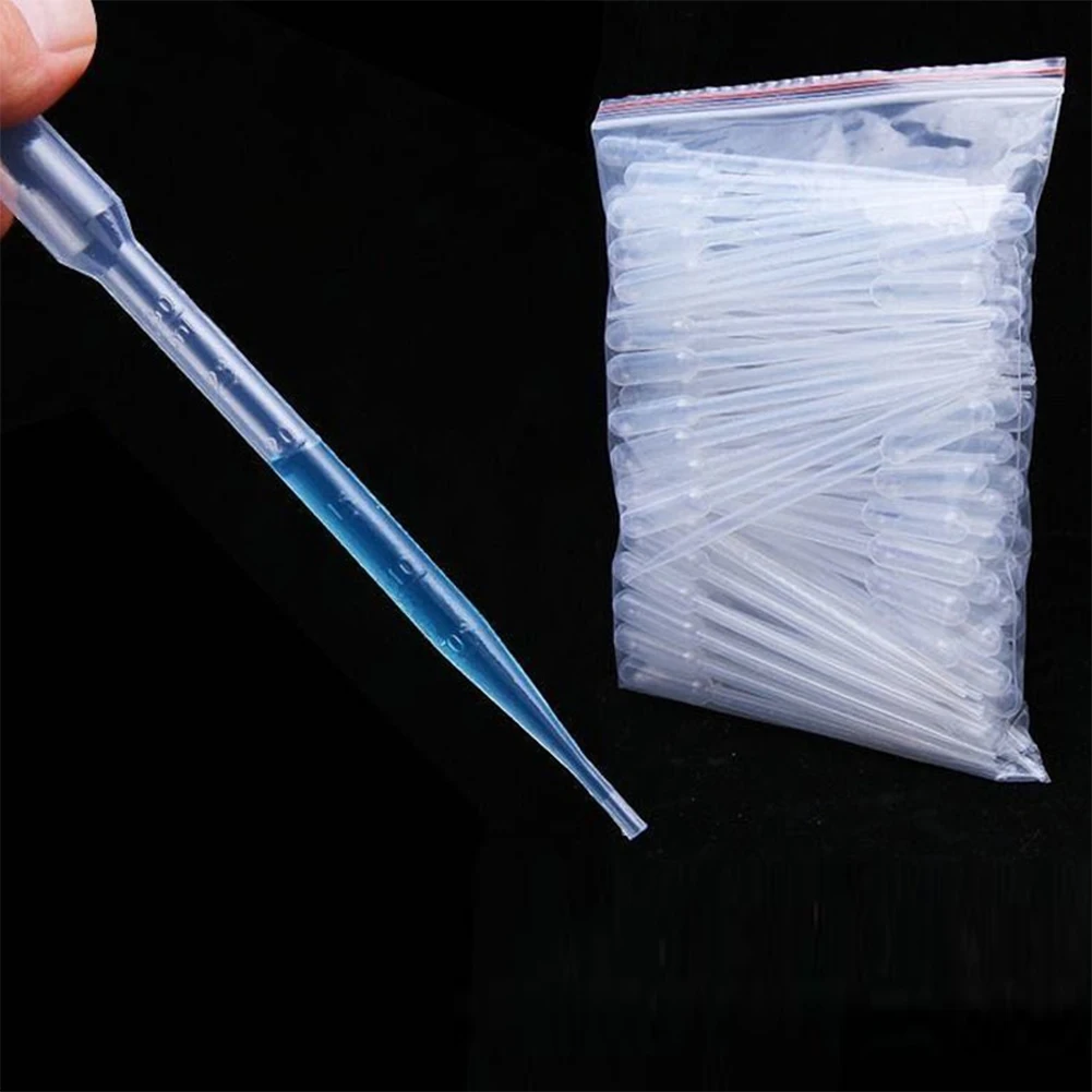 50pcs Graduated Pipettes Dropper Clear Disposable Sterile Transfer Pipettes Experiment Supplies Essential Oils Pipettes for Lab