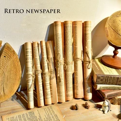 European Retro English Old Newspaper Scroll, Yellow Book, Living Room Study Decorations, Ornaments Roll, Photography Props