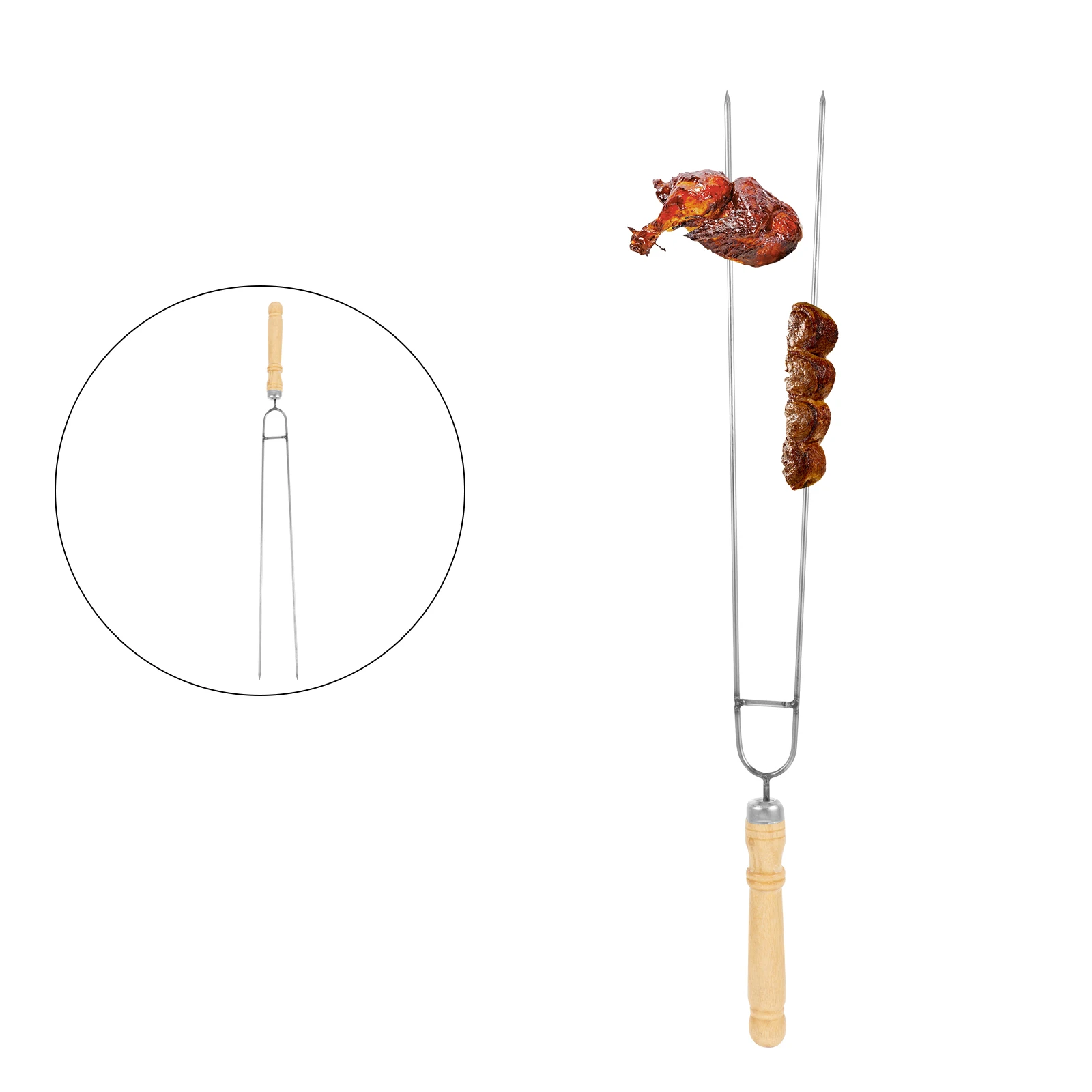 

12Pcs Stainless Steel Bbq Skewers Rustproof Long Handle Barbecue Forks Durable Reusable Hot Dog Sticks Outdoor Bbq Supplies