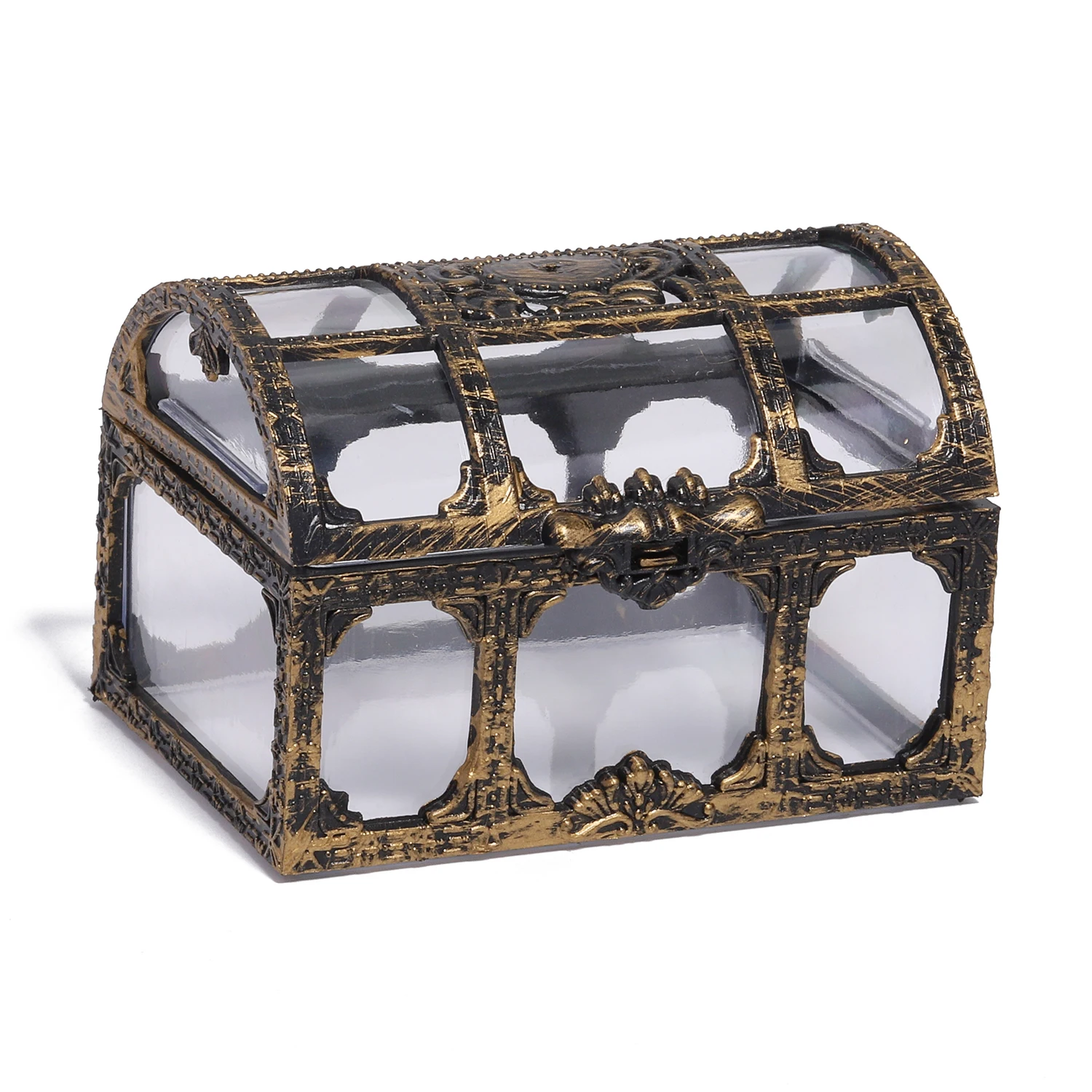 Vintage Transparent Storage Organizer Box, Treasure Chest