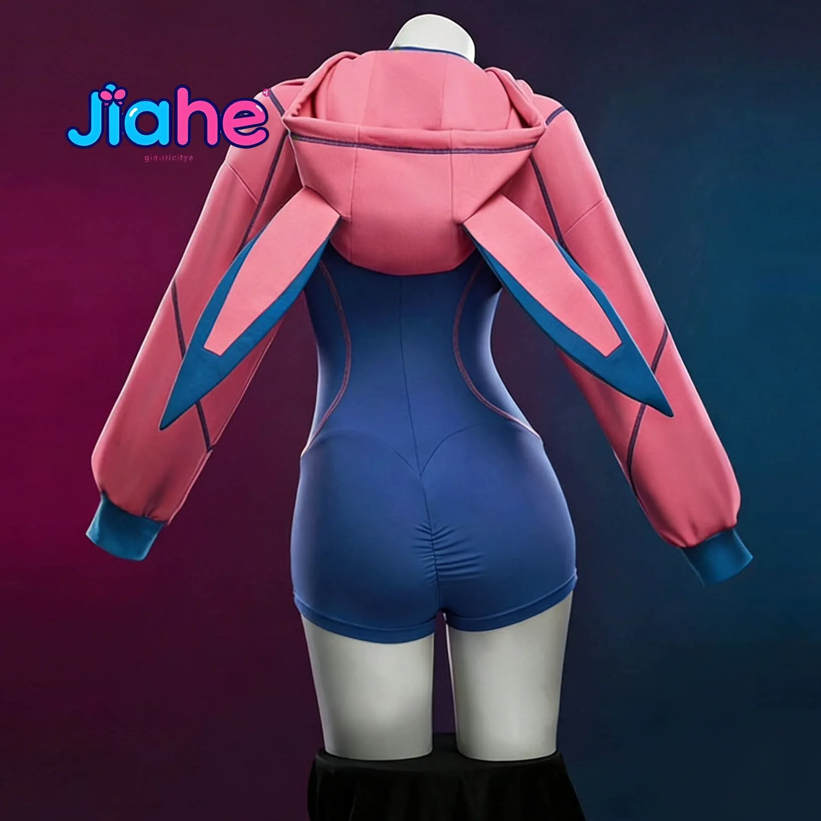 In stock D.Va Overwatch Cosplay Costume Women's Man Sweet Rabbit Hoodie jumpsuit Halloween Carnival casual daily D.Va suit view 4